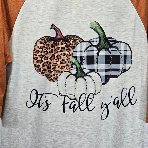 NWT Women’s Half Sleeve “It’s Fall Y’all” Pumpkin Top – Size Medium - Picture 3 of 6
